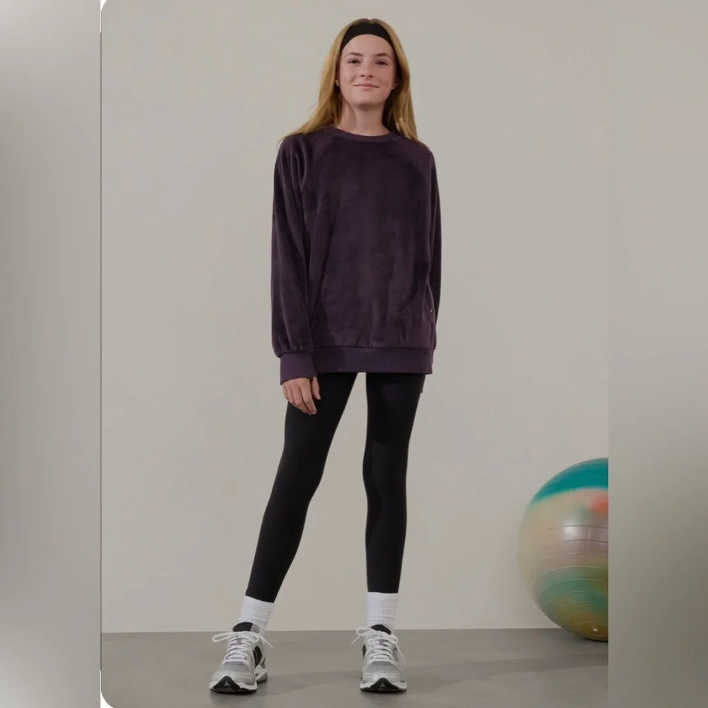 Athleta Girl Feelin’ Good Sweatshirt | L (12) Iris Purple Plush Fleece